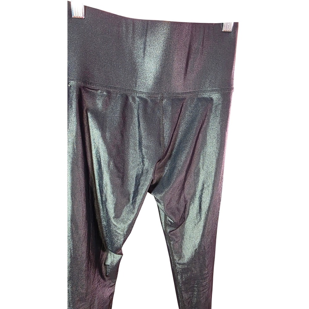 Carbon38 Metallic High Rise Leggings Small Black Shimmer 7/8 Yoga Pants - Picture 8 of 8